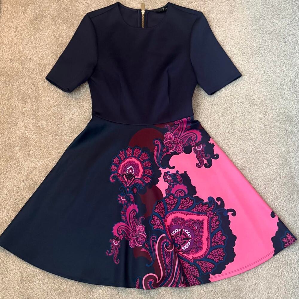 Ted Baker Limited Edition "Sew In Love" Skater Mini Dress size 1 UK / size 4 US